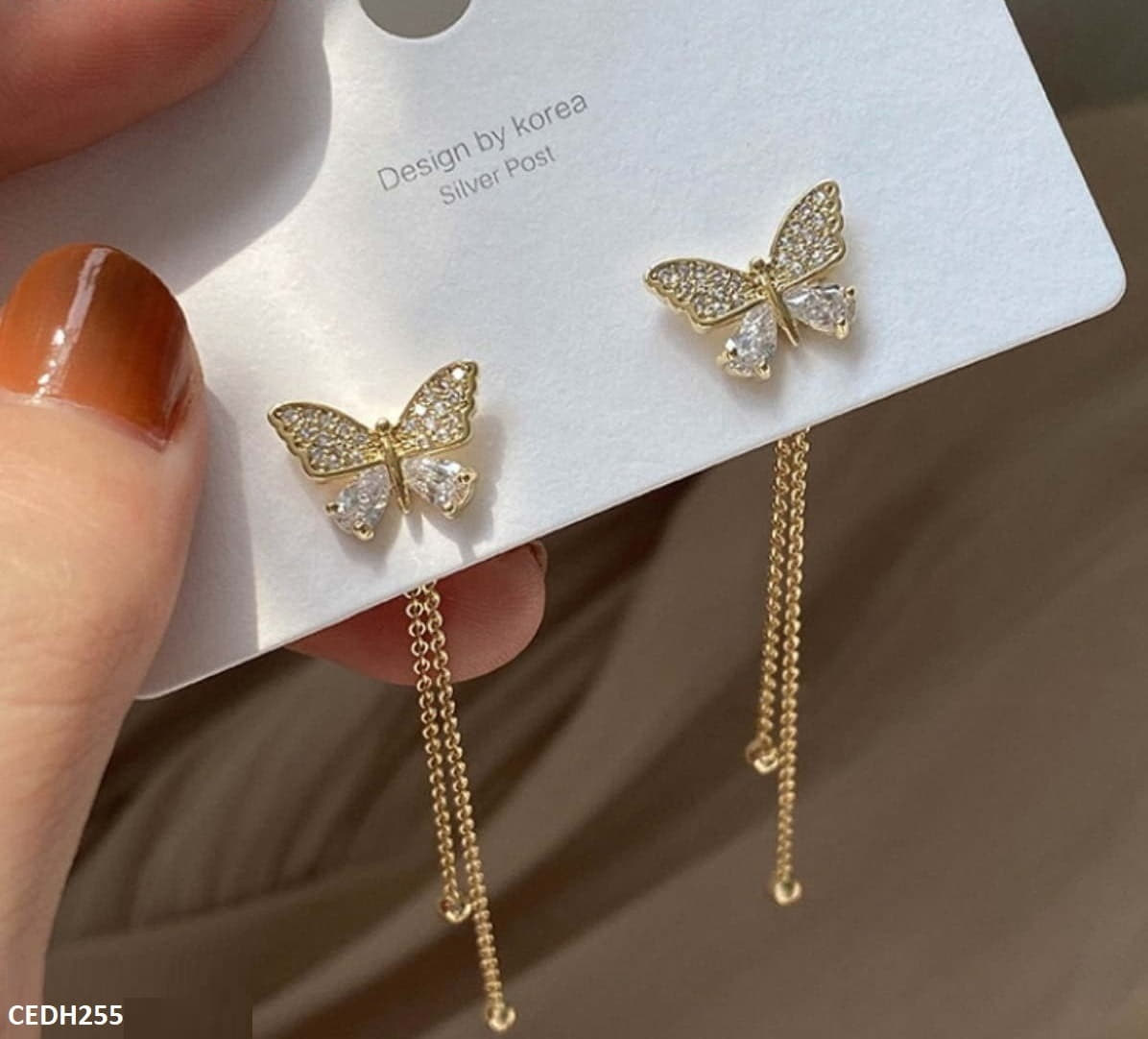 CEDH255 LSH Butterfly Drop Earrings - CEDH