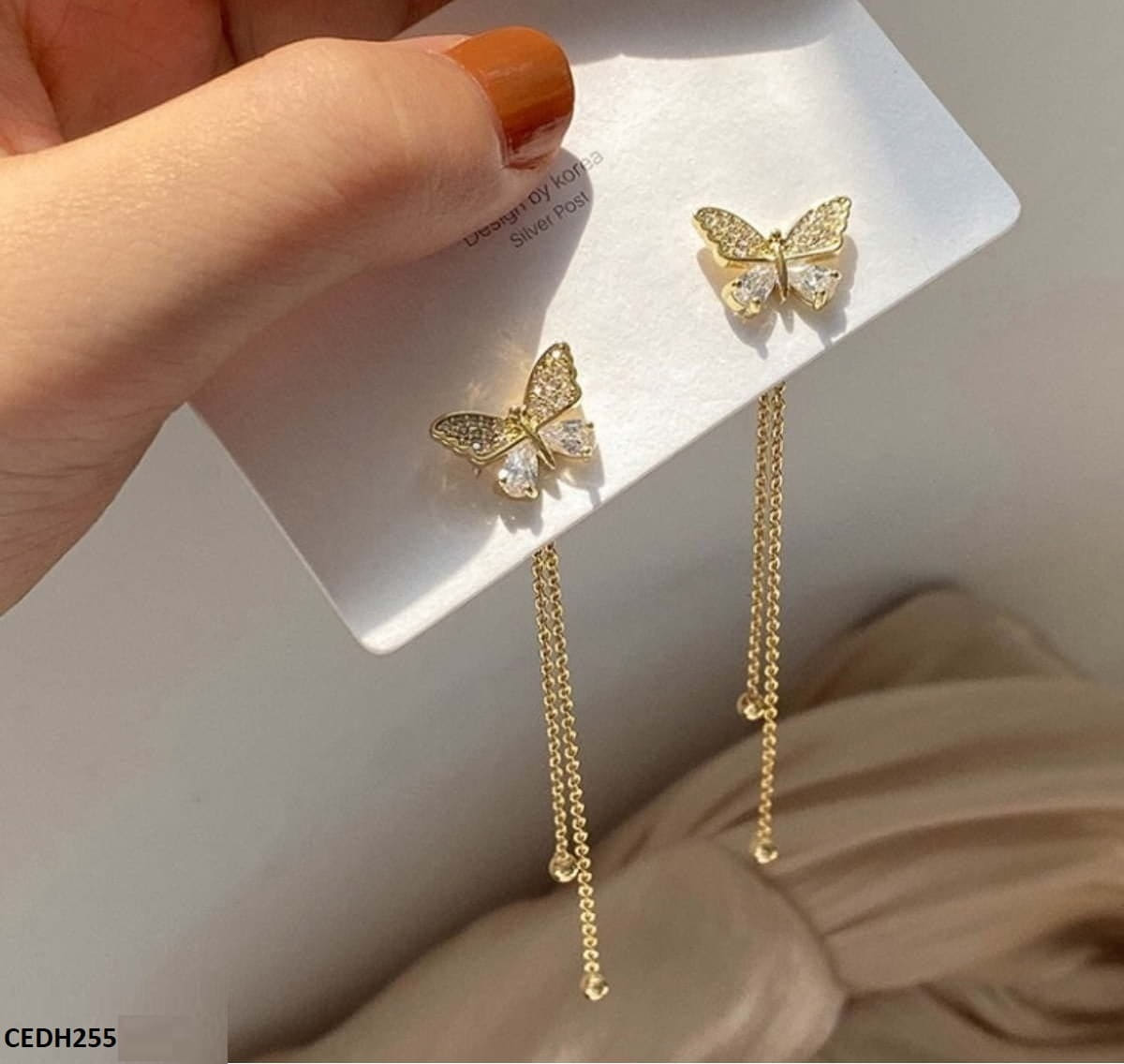 CEDH255 LSH Butterfly Drop Earrings - CEDH
