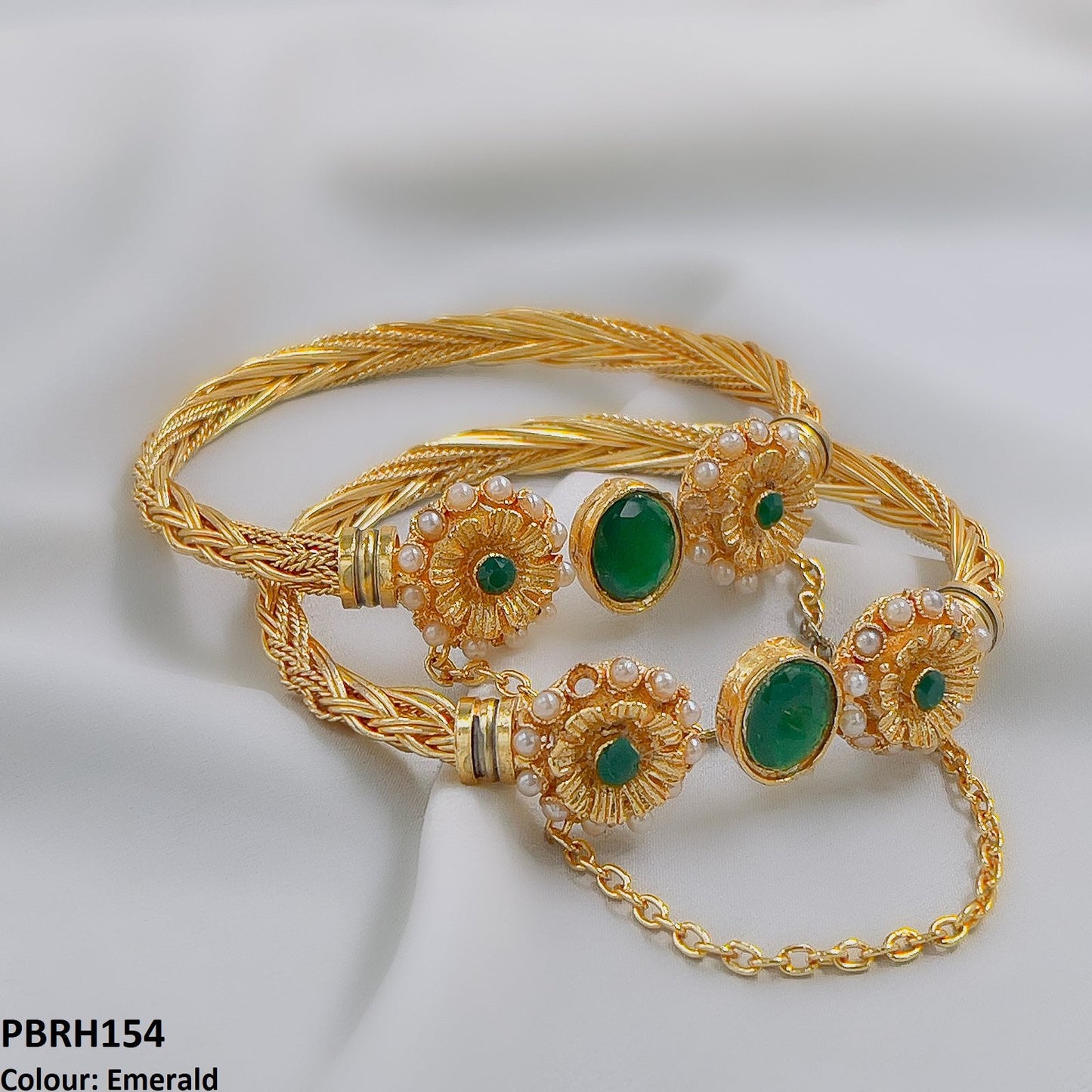 PBRH154 MZM Oval Flower Bracelet Adjustable - PBRH