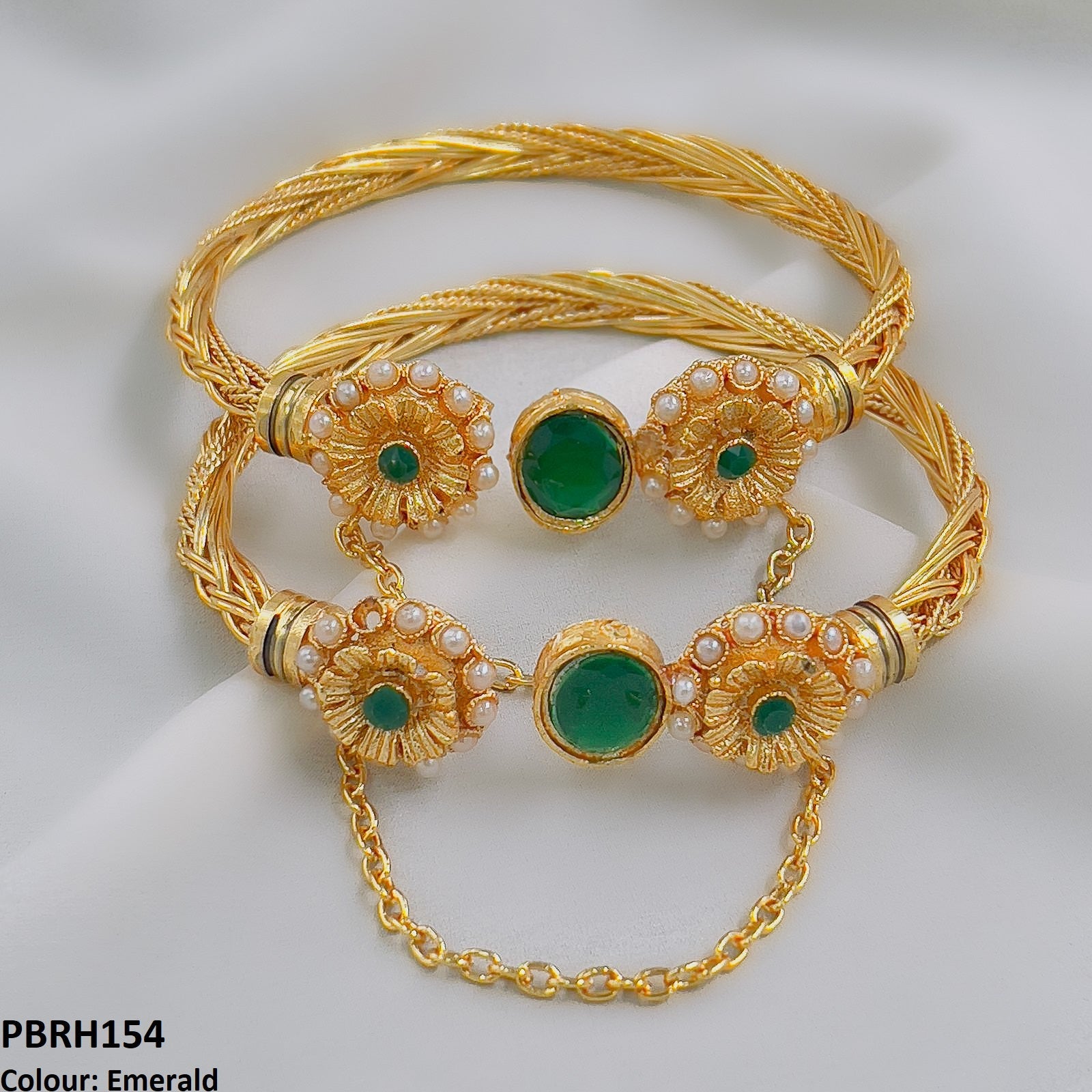 PBRH154 MZM Oval Flower Bracelet Adjustable - PBRH