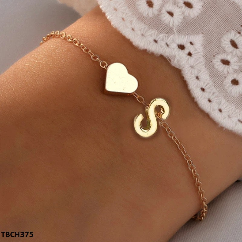 TBCH375 QWN Alphabet Heart Bracelet - TBCH