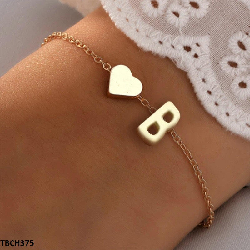 TBCH375 QWN Alphabet Heart Bracelet - TBCH