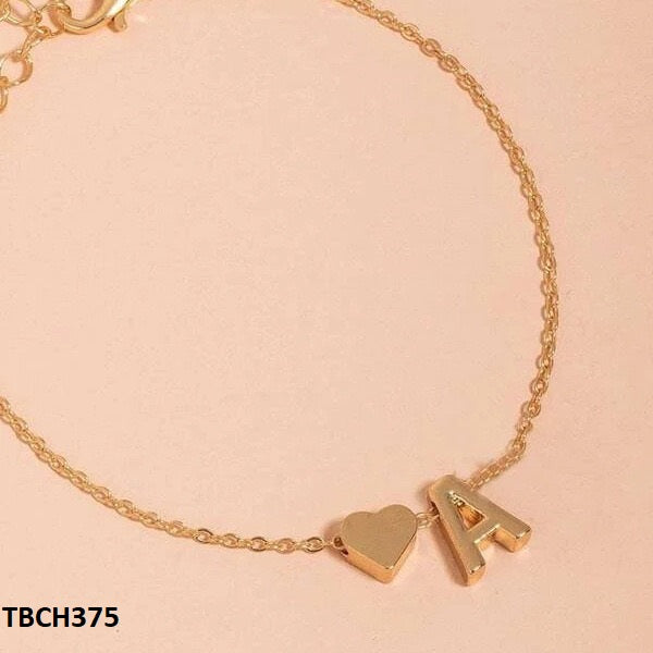 TBCH375 QWN Alphabet Heart Bracelet - TBCH