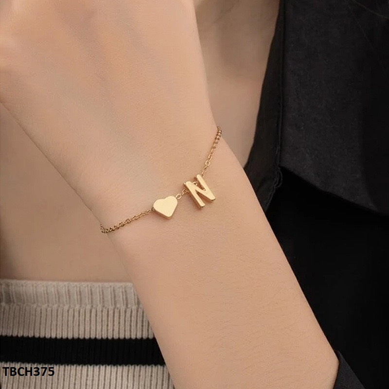TBCH375 QWN Alphabet Heart Bracelet - TBCH