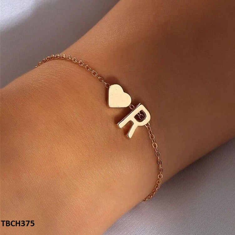 TBCH375 QWN Alphabet Heart Bracelet - TBCH