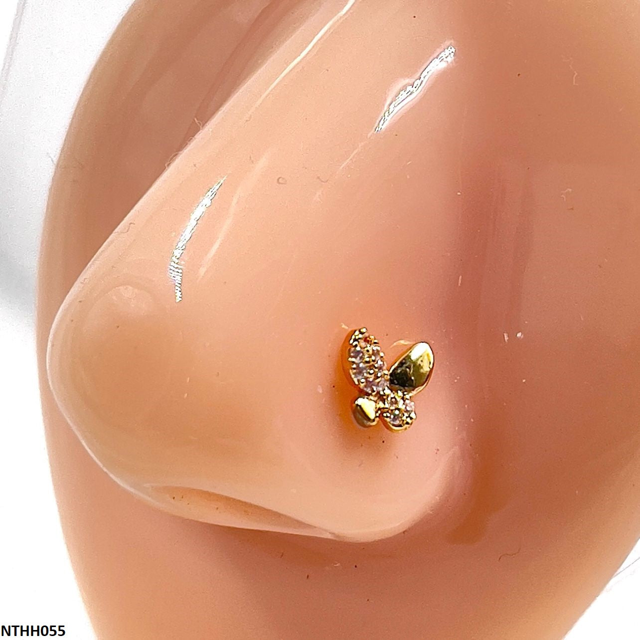 NTHH055 XYL Butterfly Nose Pin - NTHH