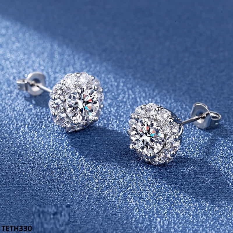 TETH330 BLX Round Sterling Stud Tops Pair - TETH