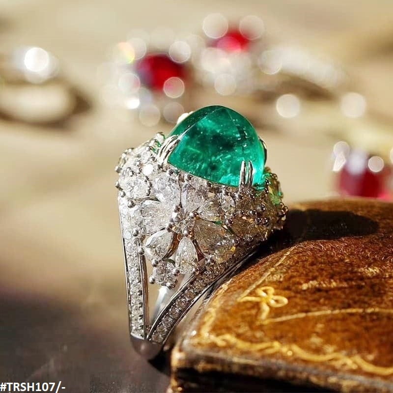TRSH107 CSH Pear Flower Cushion Ring - TRSH