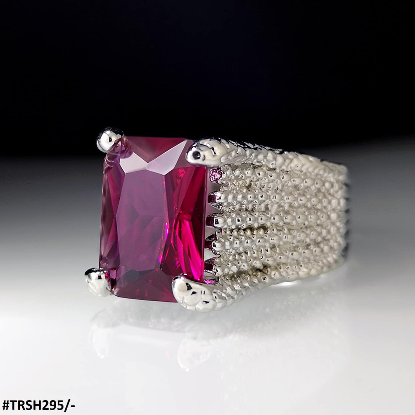 TRSH295 KYC Redish Cathedral Ring - TRSH