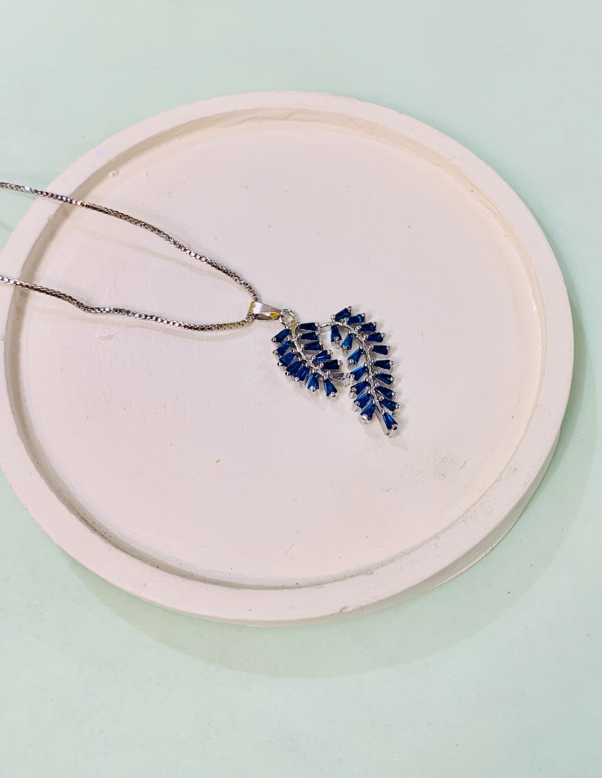 Zircon Pendant-272 (Silver/Blue)