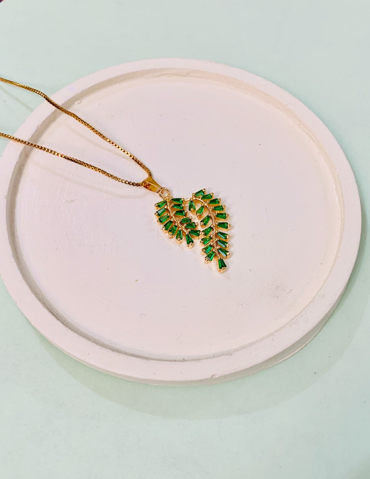 Zircon Pendant-272 (Golden/Green)