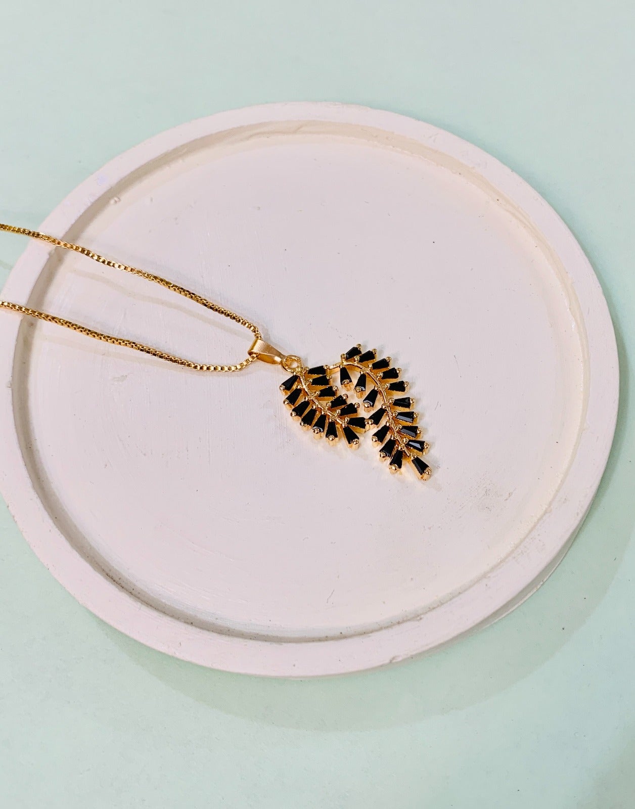 Zircon Pendant-272 (Golden/Black)