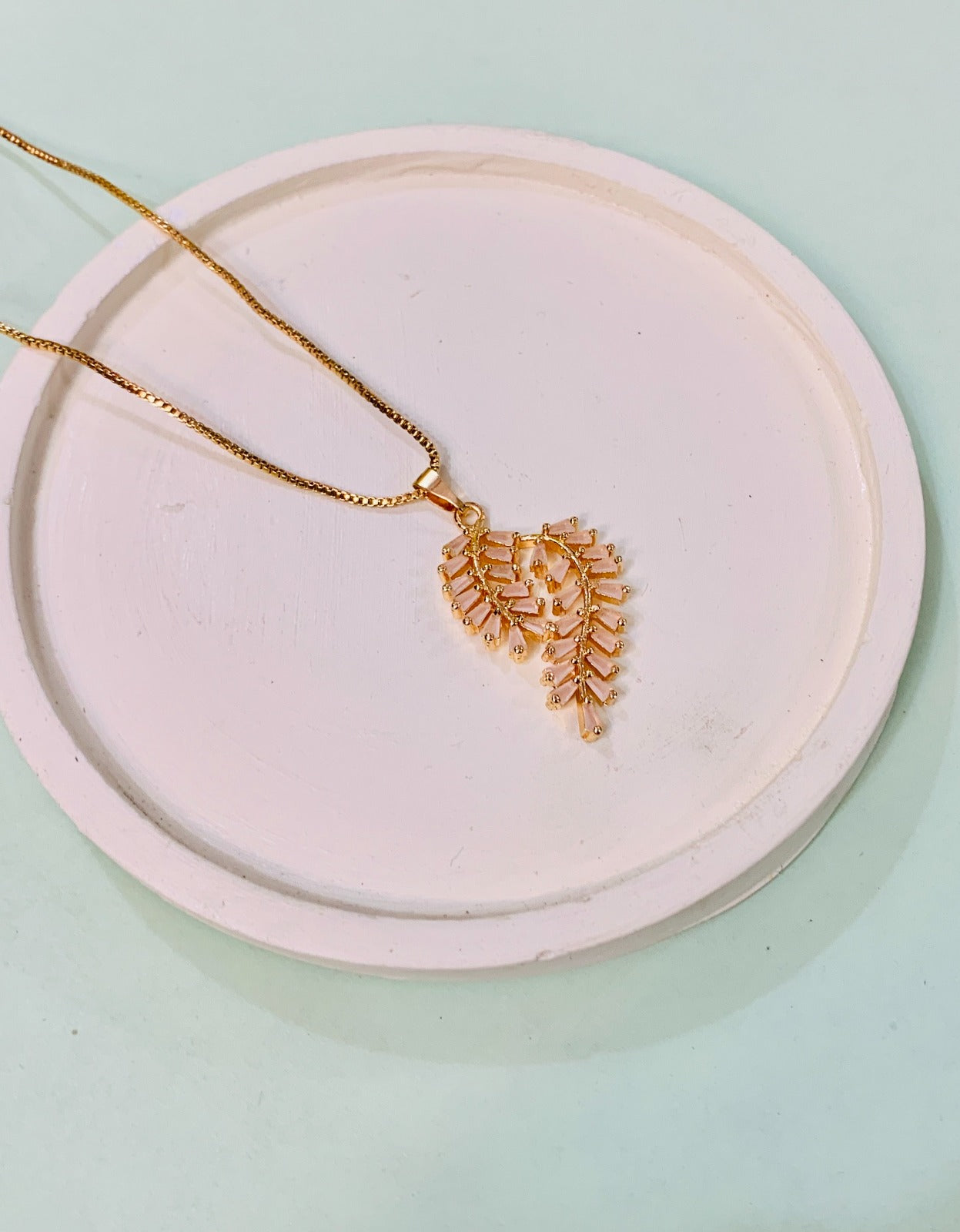 Zircon Pendant-272 (Golden/Pink)