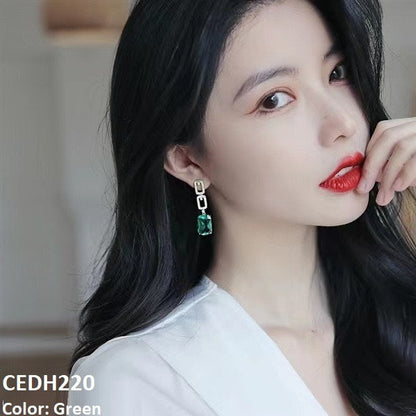 CEDH220 BTO Sterling Square  Drop Earrings Pair - CEDH