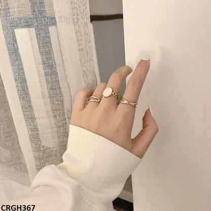 CRGH367 LSH 3 Painted Cuts Rings Adjustable - CRGH