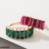 CRGH523 YYE Baguette Layered 7 Size Ring - CRGH