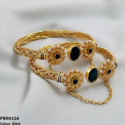PBRH154 MZM Oval Flower Bracelet Adjustable - PBRH