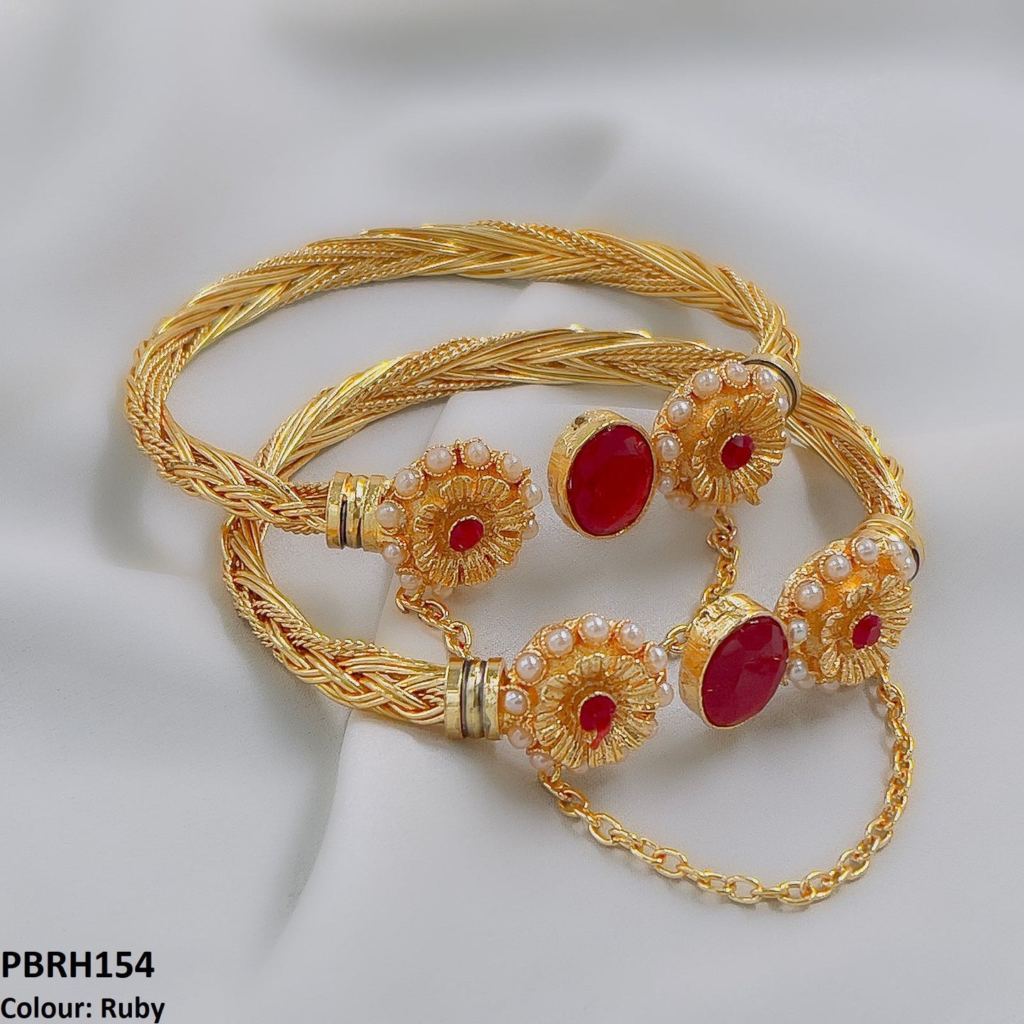 PBRH154 MZM Oval Flower Bracelet Adjustable - PBRH
