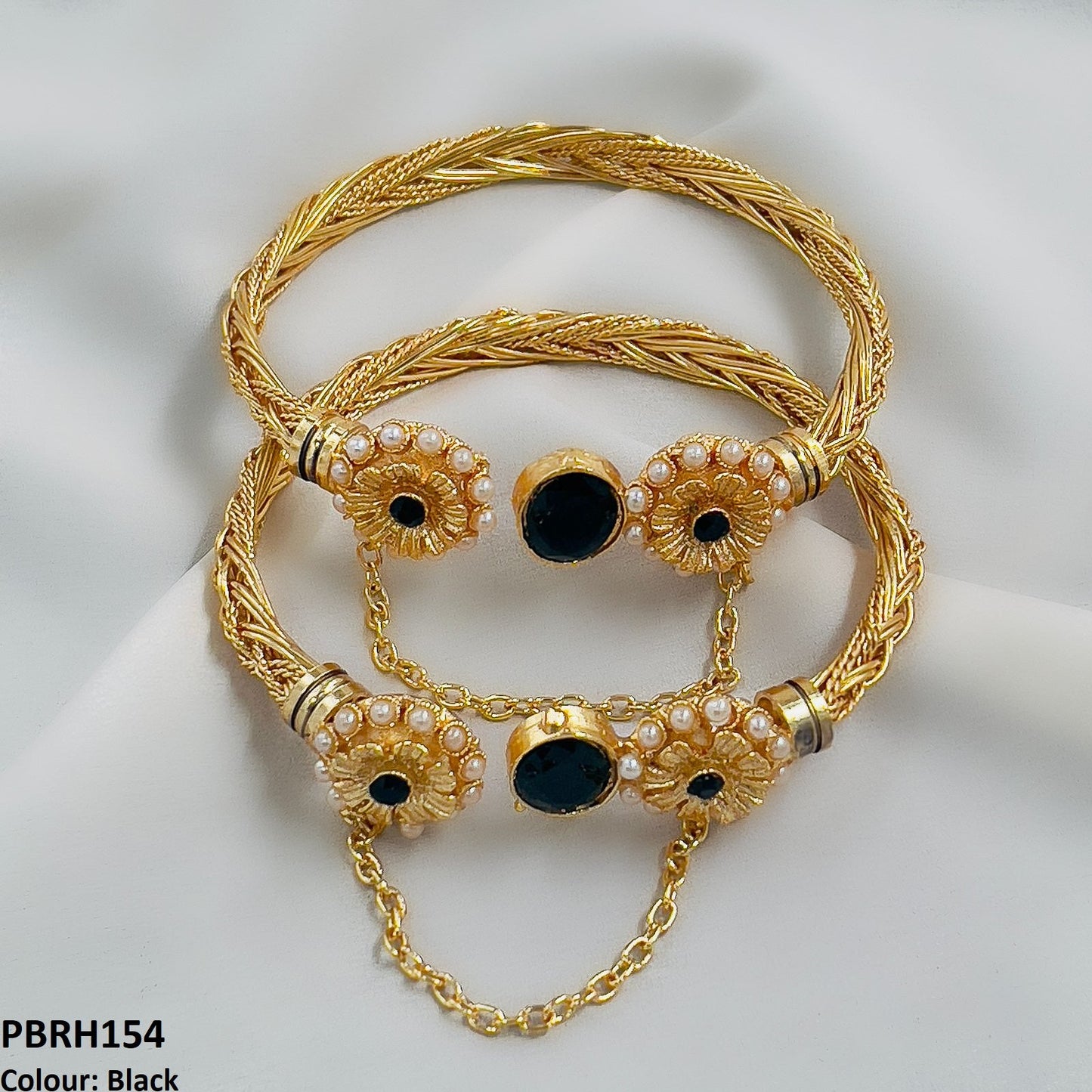 PBRH154 MZM Oval Flower Bracelet Adjustable - PBRH