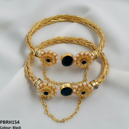 PBRH154 MZM Oval Flower Bracelet Adjustable - PBRH