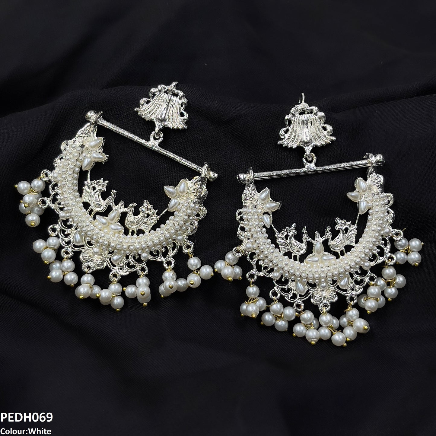 PEDH069 FRN Peacock Ear Drop Pair - PEDH