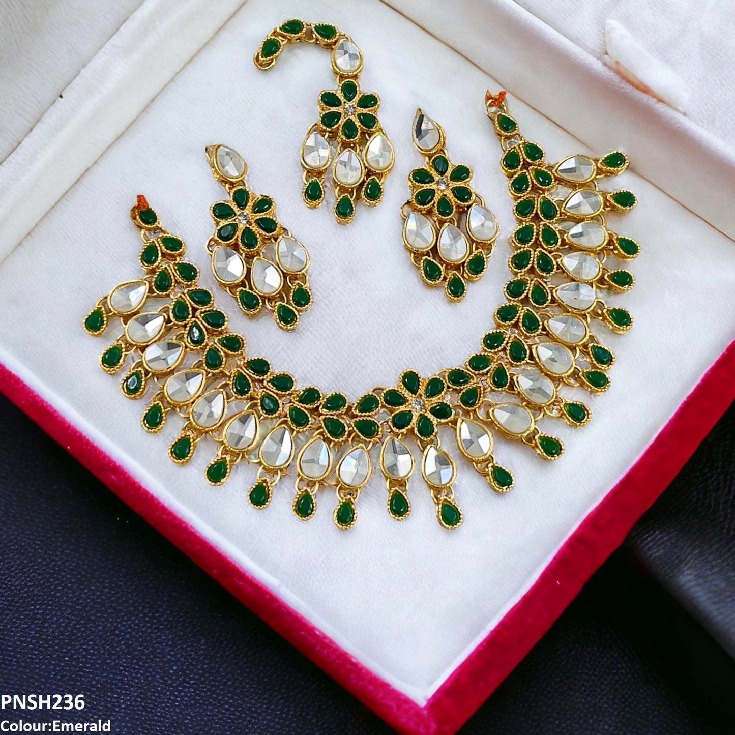 PNSH236 FRN Tear/Flower Necklace Set - PNSH