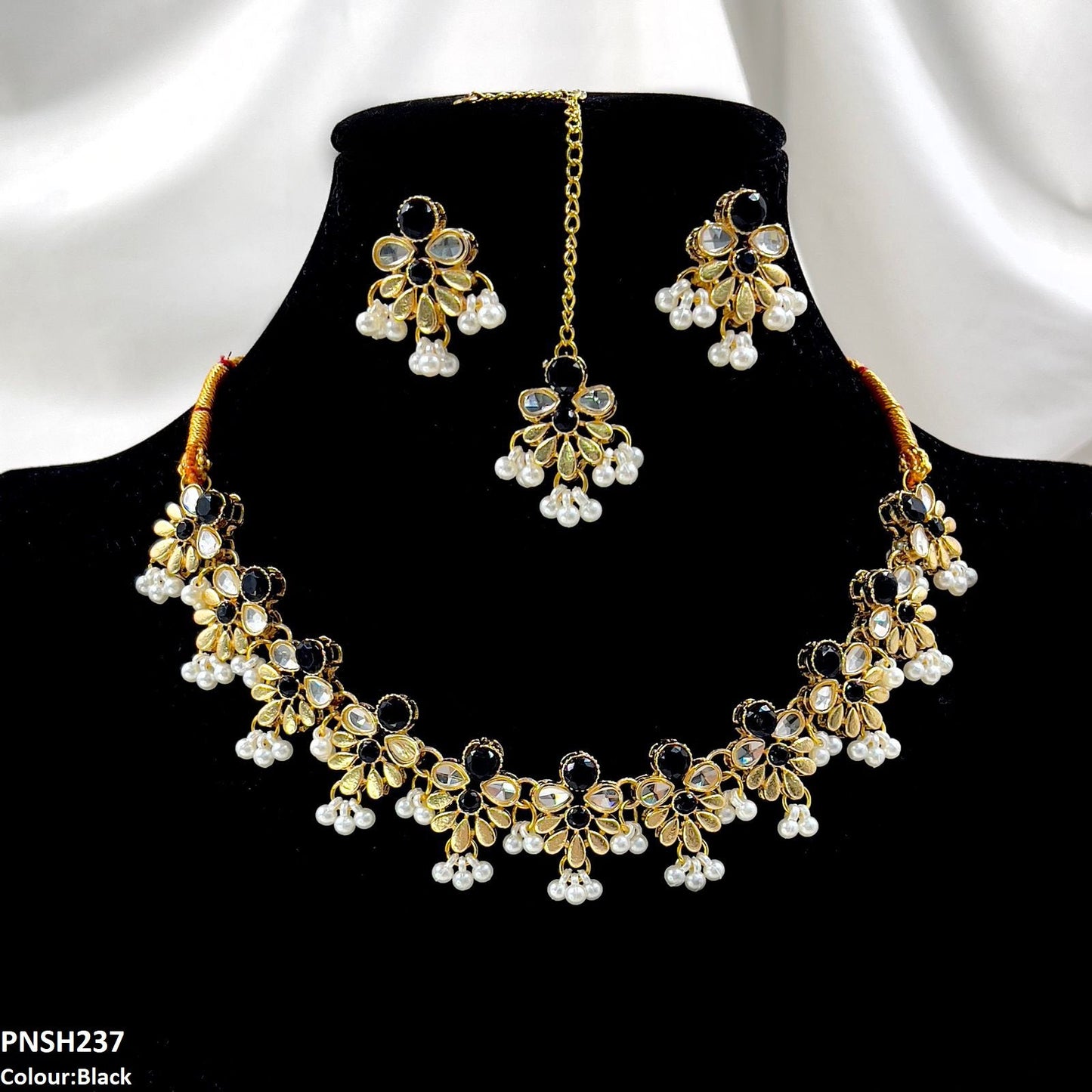 PNSH237 SDQ Tear/Flower Necklace Set - PNSH