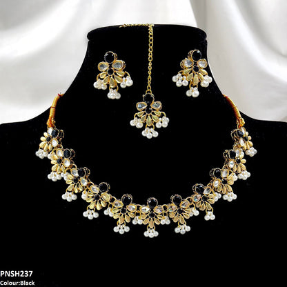 PNSH237 SDQ Tear/Flower Necklace Set - PNSH
