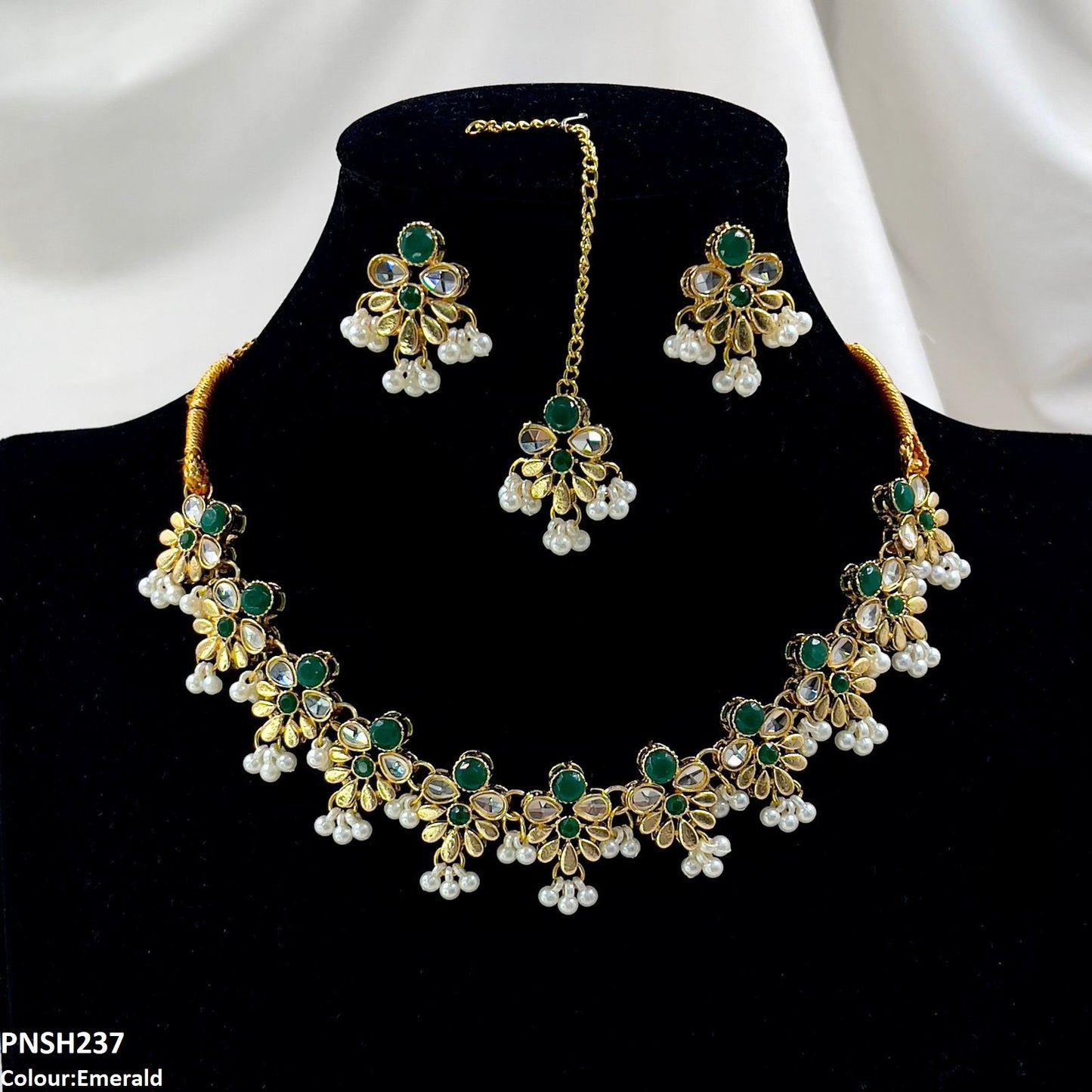 PNSH237 SDQ Tear/Flower Necklace Set - PNSH