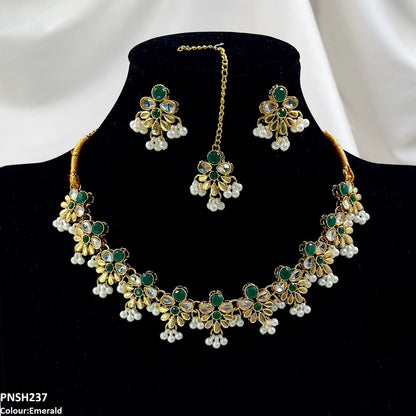 PNSH237 SDQ Tear/Flower Necklace Set - PNSH