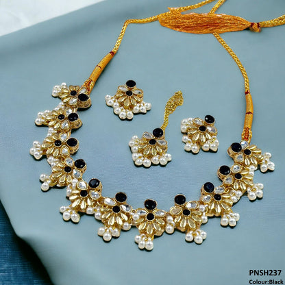 PNSH237 SDQ Tear/Flower Necklace Set - PNSH