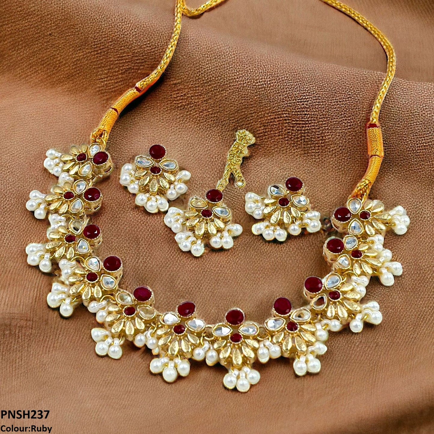 PNSH237 SDQ Tear/Flower Necklace Set - PNSH