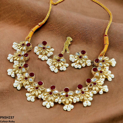 PNSH237 SDQ Tear/Flower Necklace Set - PNSH