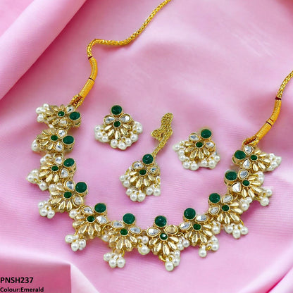 PNSH237 SDQ Tear/Flower Necklace Set - PNSH