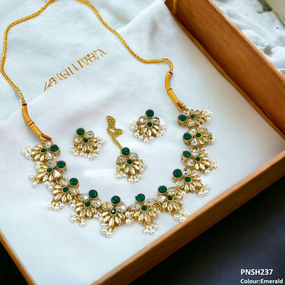 PNSH237 SDQ Tear/Flower Necklace Set - PNSH