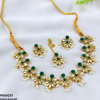PNSH237 SDQ Tear/Flower Necklace Set - PNSH