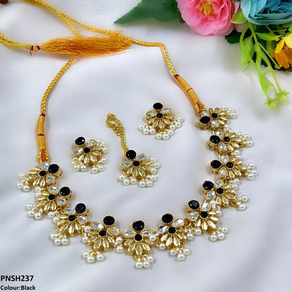 PNSH237 SDQ Tear/Flower Necklace Set - PNSH