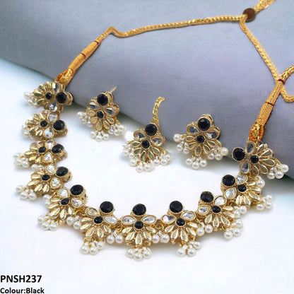 PNSH237 SDQ Tear/Flower Necklace Set - PNSH