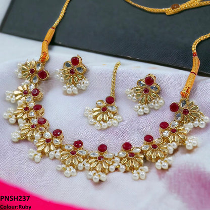 PNSH237 SDQ Tear/Flower Necklace Set - PNSH