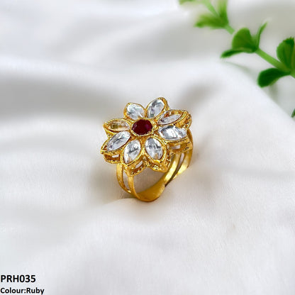PRH035 FRN Flower  Ring Adjustable- PRH