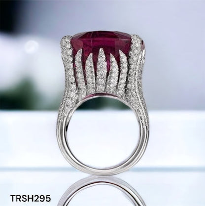 TRSH295 KYC Redish Cathedral Ring - TRSH