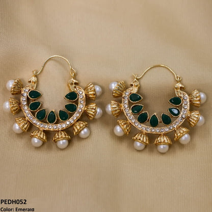 PEDH052 FRN Pear Temple Ear Hoops Pair - PEDH
