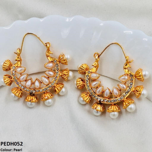 PEDH052 FRN Pear Temple Ear Hoops Pair - PEDH
