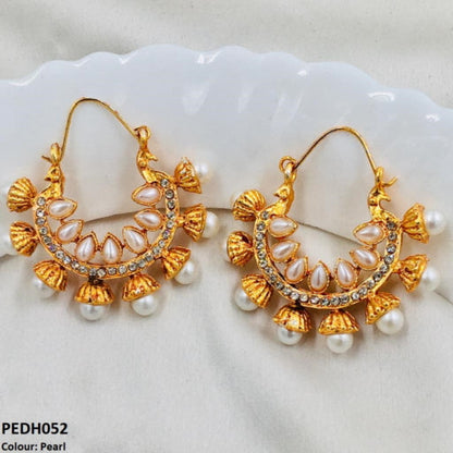 PEDH052 FRN Pear Temple Ear Hoops Pair - PEDH