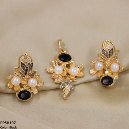 PPSH197 MZM Flower Leaf's Pendant Set - PPSH
