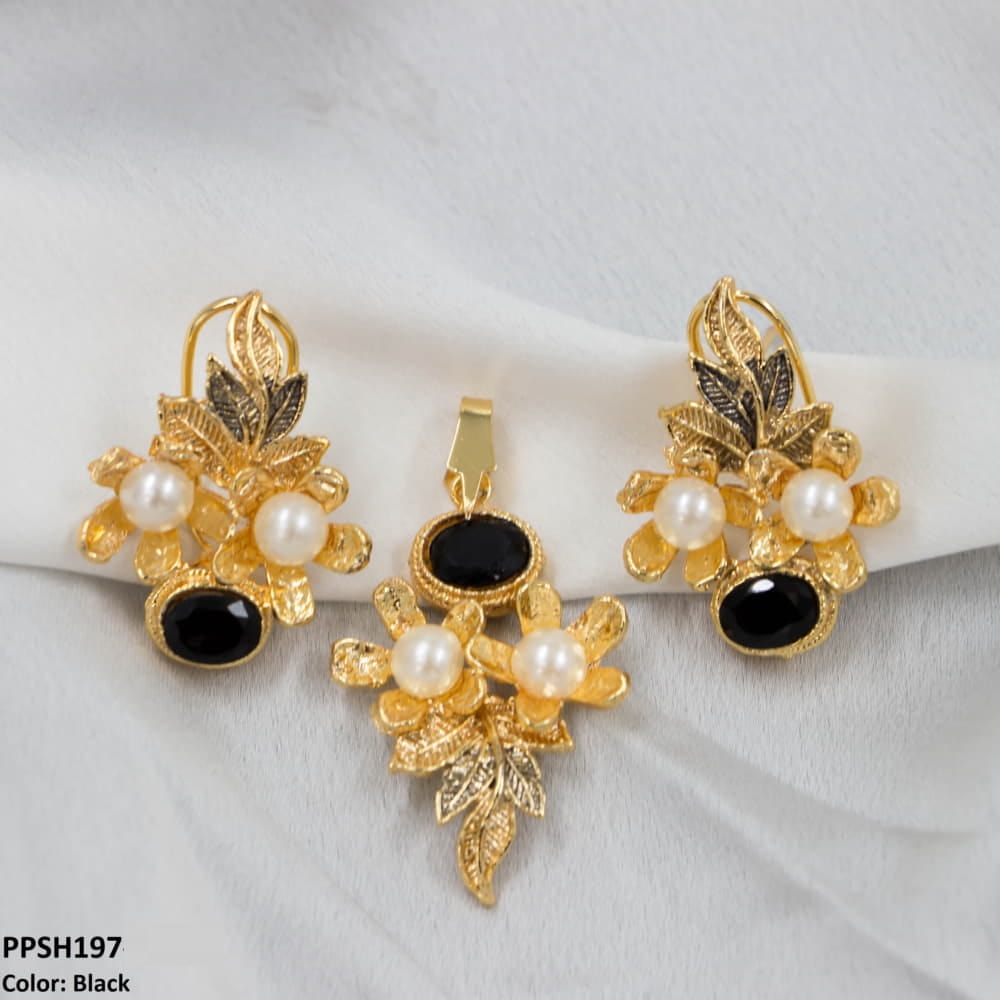 PPSH197 MZM Flower Leaf's Pendant Set - PPSH
