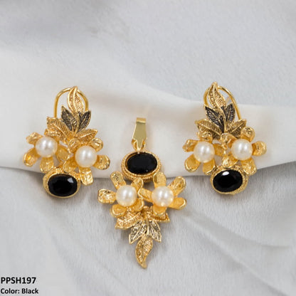 PPSH197 MZM Flower Leaf's Pendant Set - PPSH