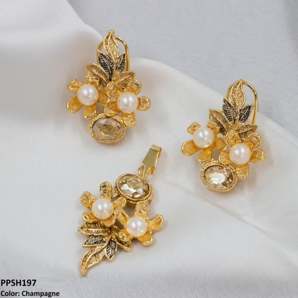 PPSH197 MZM Flower Leaf's Pendant Set - PPSH