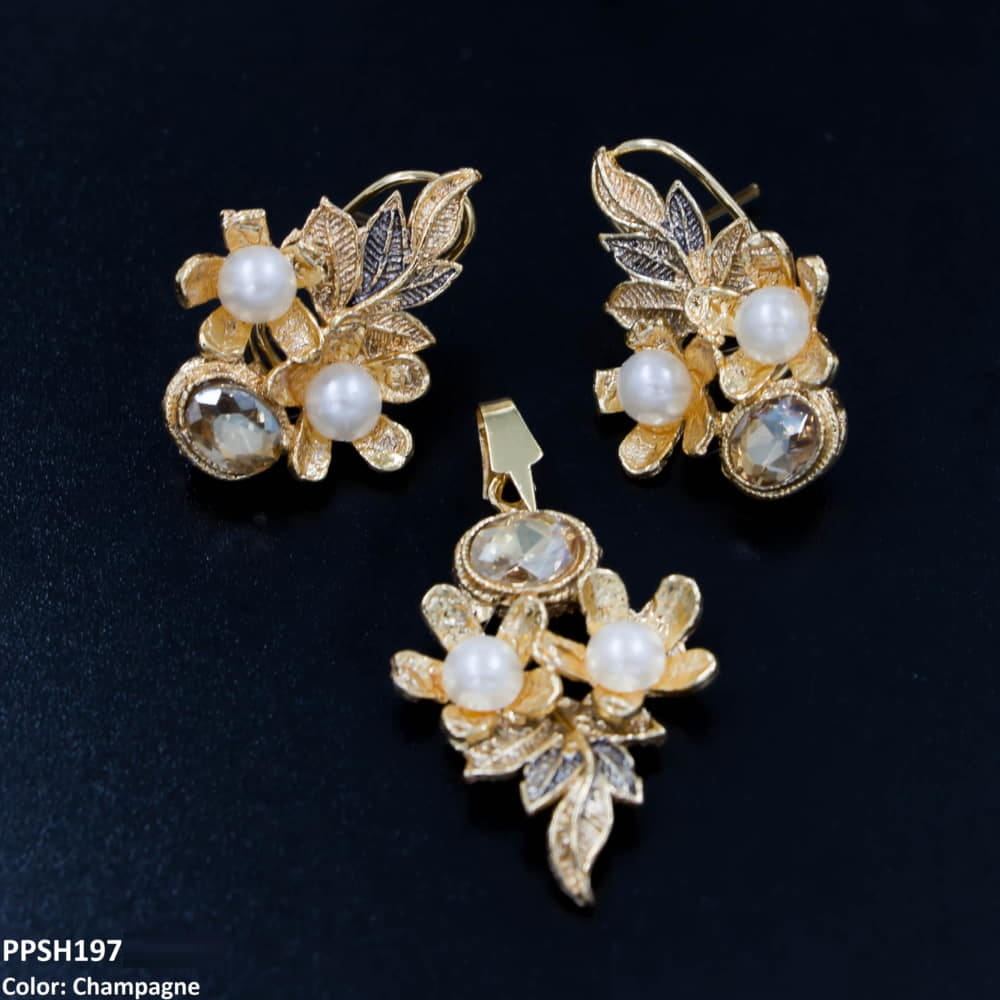 PPSH197 MZM Flower Leaf's Pendant Set - PPSH