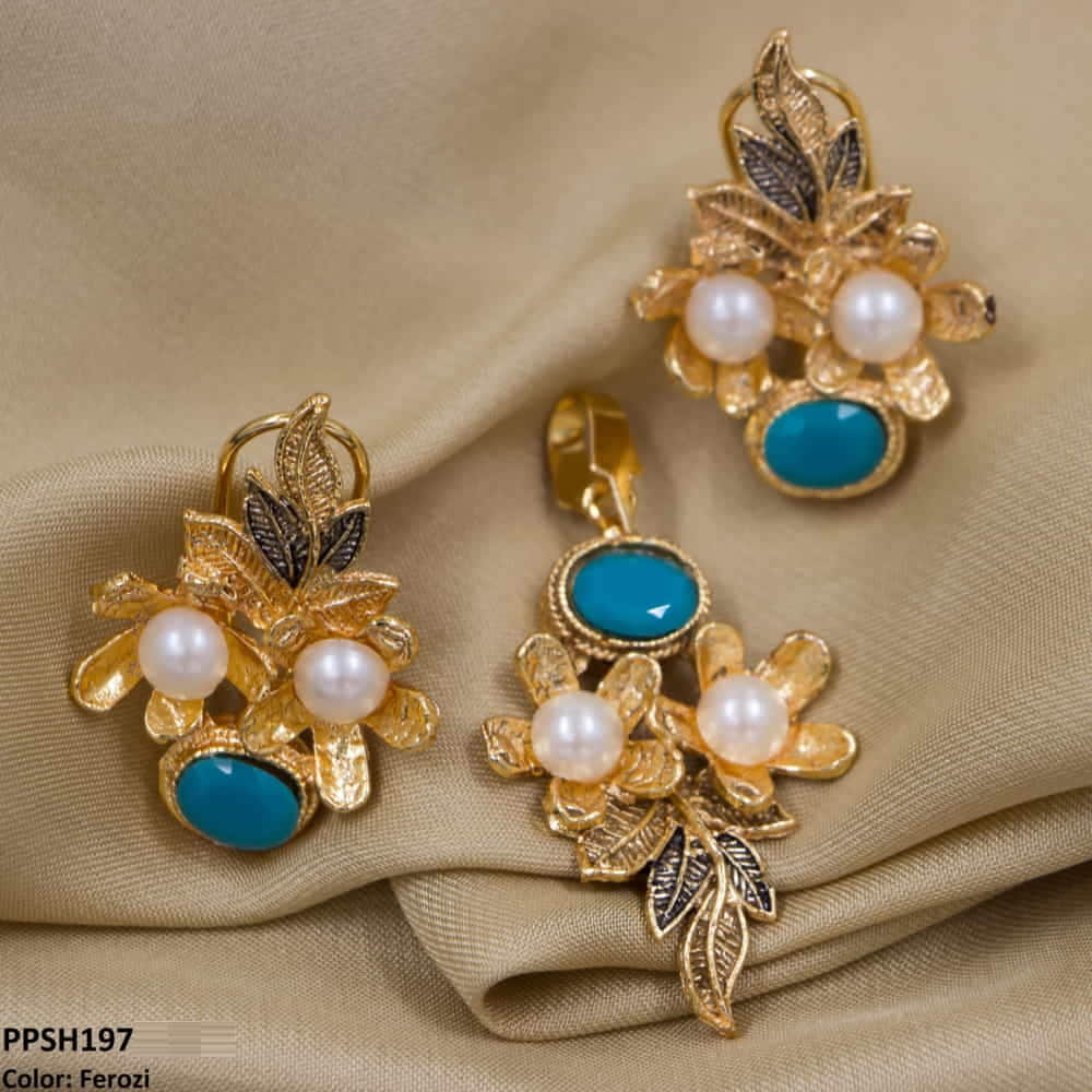 PPSH197 MZM Flower Leaf's Pendant Set - PPSH
